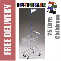 25 Litre Childrens Supermarket Shopping Trolley with Flag